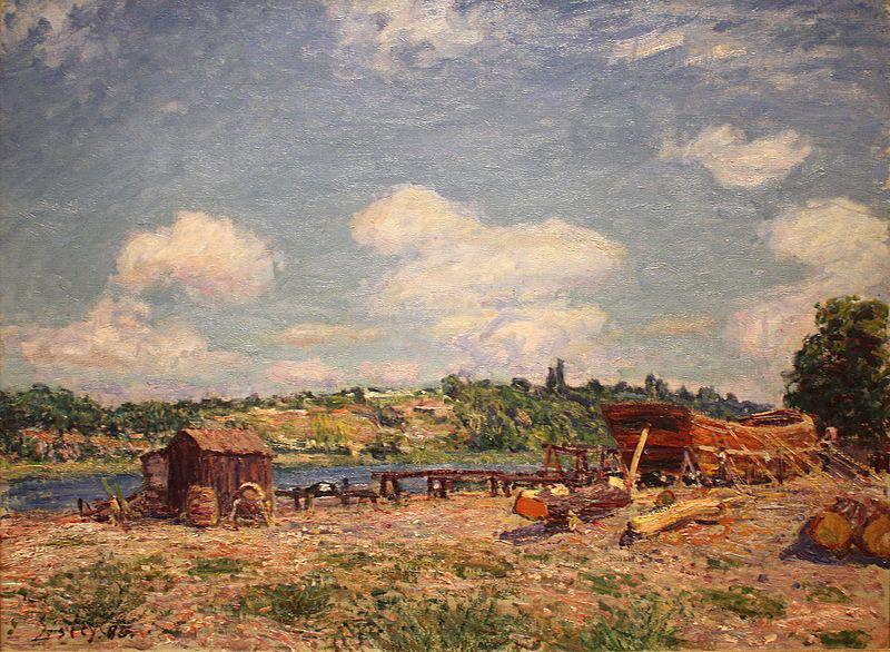 Alfred Sisley Boatyard at Saint-Mammes Spain oil painting art